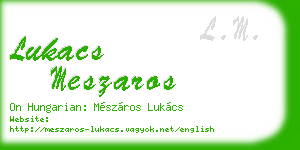 lukacs meszaros business card